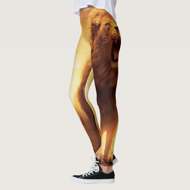 Leão de Judah - Jah Rasta - Leggings do Power Yoga (Esquerda)