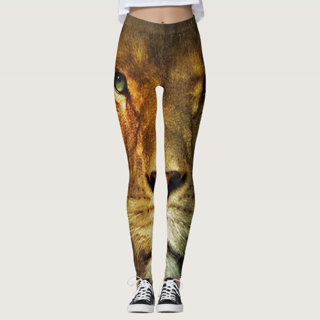 Leão de Judah - Jah Rasta - Leggings do Power Yoga (Frente)