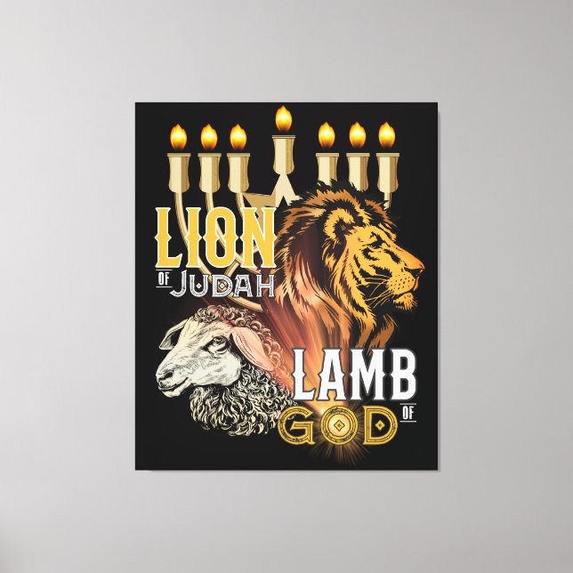 Leão De Judah Lamb De Canvas De Deus (Frente)