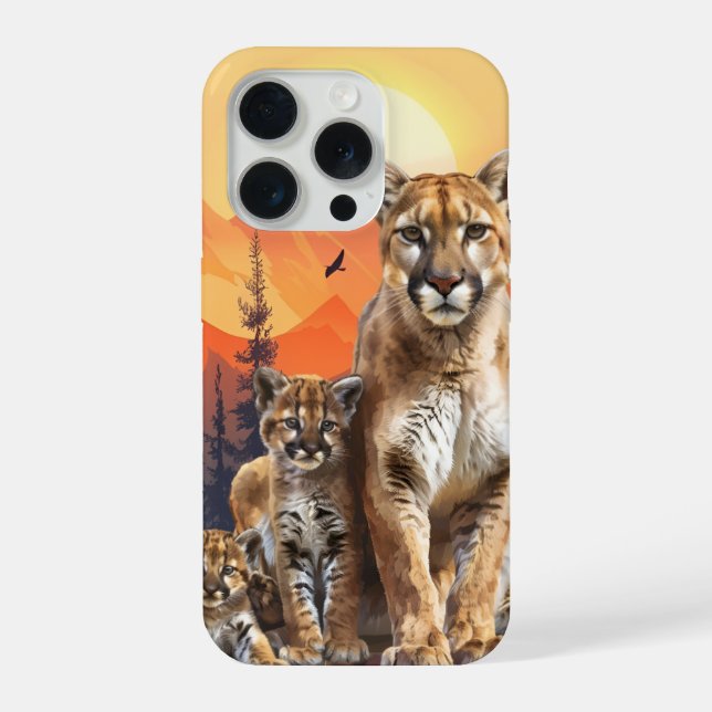 Leão de Montanha e Cubs iPhone / iPad case (Verso)