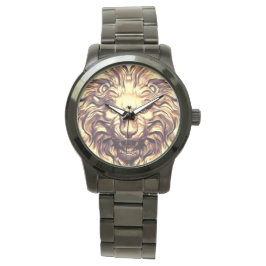 Leão de Ouro Rugindo Cabeça eWatch Relógio