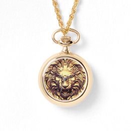 Leão de Ouro Rugindo Pulseira Relógio
