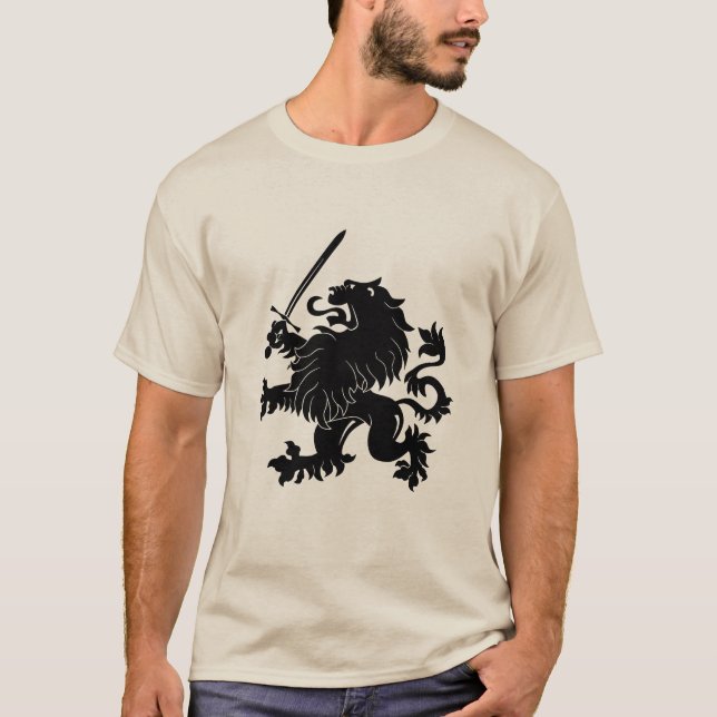 Leão desenfreado com o t-shirt da heráldica da (Frente)