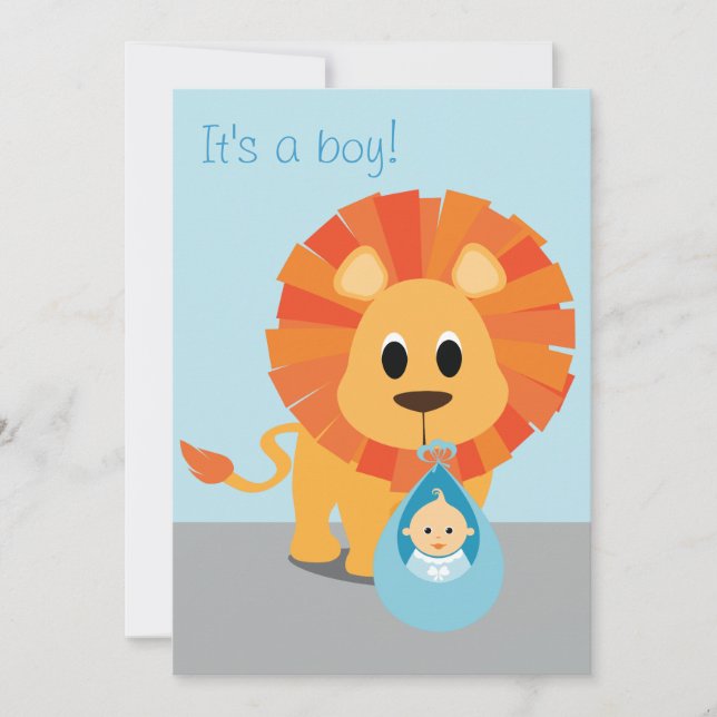 Leão e Bebê - É um menino! (Frente)