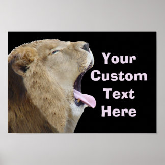 Leão Engraçado Com Poster Impressão