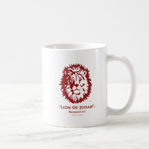 "Leão logotipo do vermelho da caneca de café