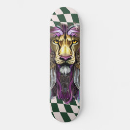 Leão roxo retrô verde verificado na skate