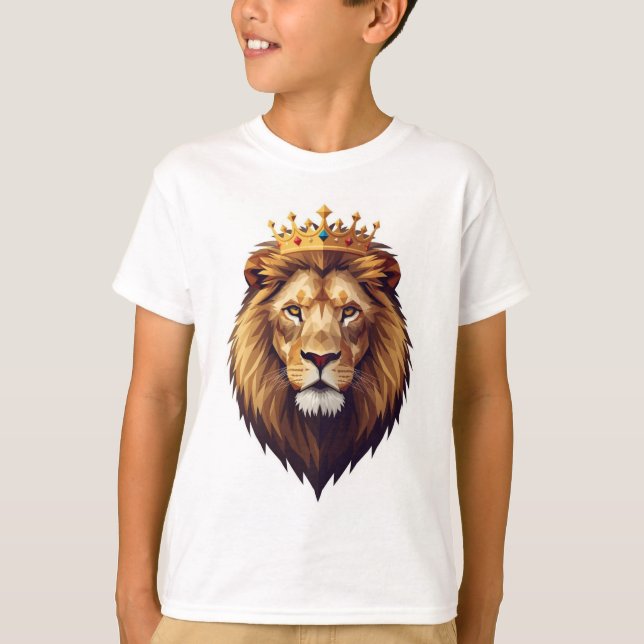 "Leão vestindo camiseta ouro para crianças (Frente)