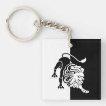 Leão Zodiac - Sinal, Chaveiro preto e branco