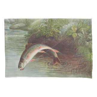 Leaping Brook Trout by S.A. Kilbourne Vintage Fish