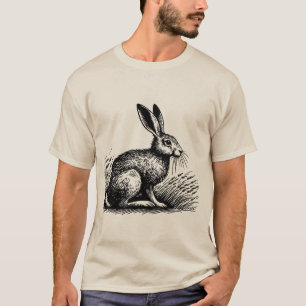 Lebre do Campo – Design de Camiseta Coelho Rústico