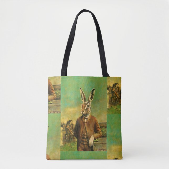 Lebre Vitoriana por todo o Impressão Tote Bag (Frente)