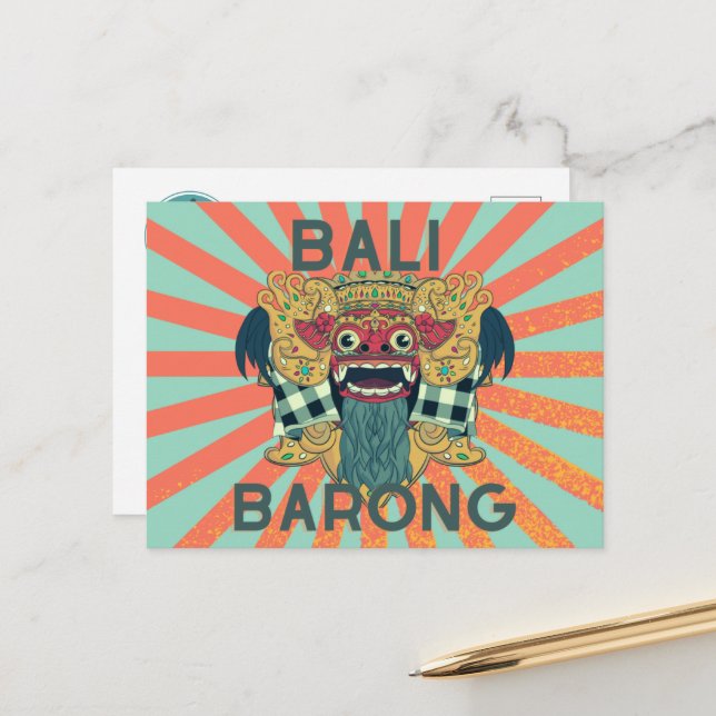 Legado de Barong: Cartão postal Vintage Bali (Frente/Verso In Situ)