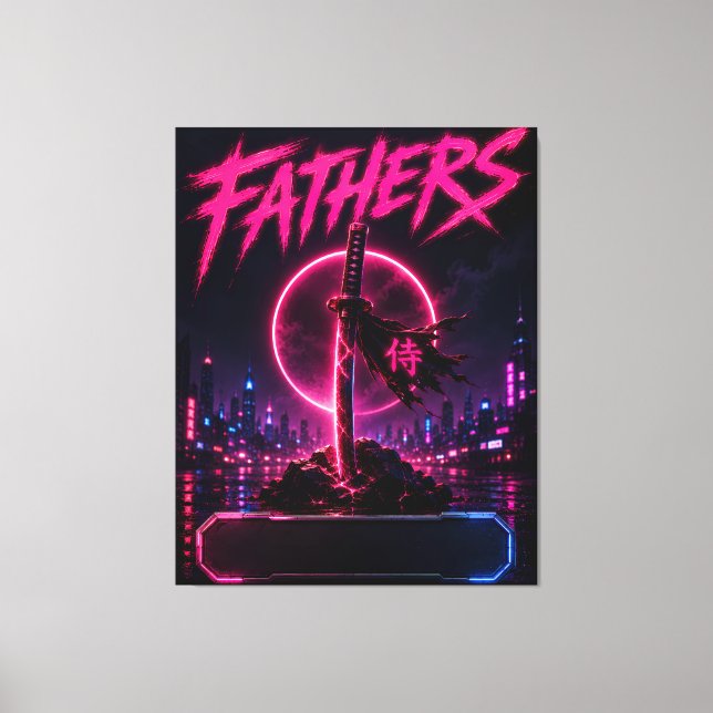 Legado do Pai Samurai Neon Canvas (Frente)