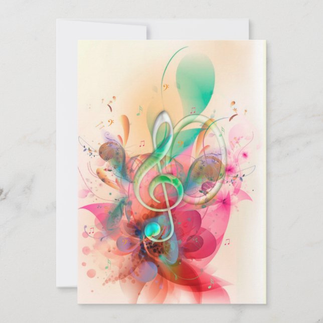 Legal aquarelas trible clef music notes swirings (Frente)