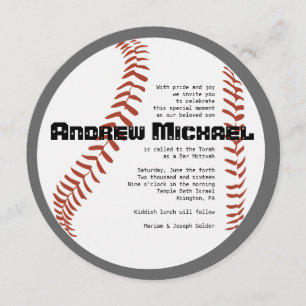 LEGAL Bar BASEBALL Mitzvah Convite