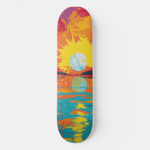 Legal Beach Sunshine Pink e Orange Skateboard