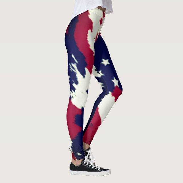 Legal Black USA American Flag Leggings (Direita)