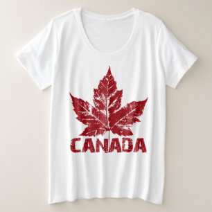 Legal Canadá Camisa retrô feminino Canadá mais tam