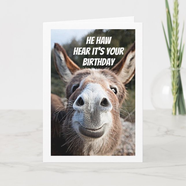 **LEGAL DONKEY DIZ CARTÃO IRMÃ "FELIZ ANIVERSÁRIO" (Frente)