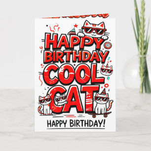 Legal Gato com Cartão de Aniversário Red Shades