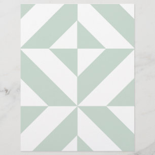 Legal Mint Geométrico Deco Cube Scrapbook Paper