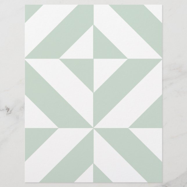 Legal Mint Geométrico Deco Cube Scrapbook Paper (Frente)