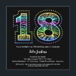 Legal no Convite de aniversário Black 18th<br><div class="desc">O número 18 em uma fonte louca cheia de cores legal e brilhantes POP num fundo preto. Um convite de aniversário incrível para um aniversário incrível. Veja mais no Zigglets aqui no Zazzle.</div>