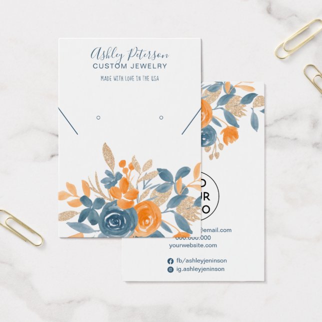 Legal queda, brincos cor-de-água cor azul-alaranja (Escritótio)