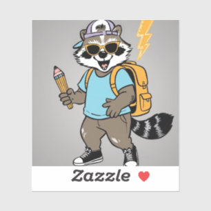 Legal Raccoon de volta aos adesivos escolares