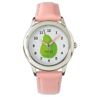 Legal relógio para crianças com desenho de pera ve