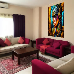 Legal retrato guerreiro AI Art Poster