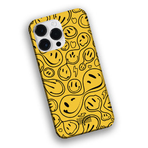Legal sorriso de rosto derretendo padrão amarelo