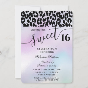 Legal Trendy atraente leopardo doce 16 Convite