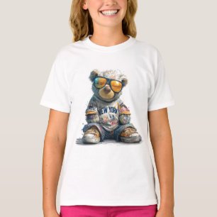 Legal Urso de Teddy em Óculos de Sol e Camisa de N