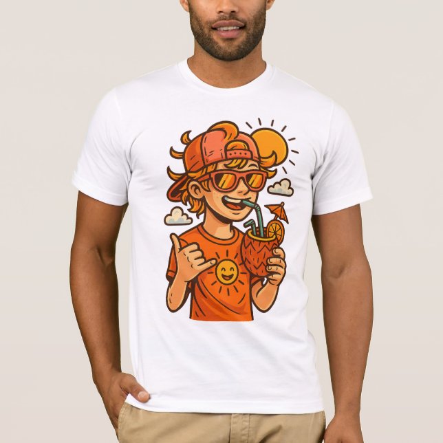 Legal Verão Urbano Vibes T-Shirt - Estilo de Arte  (Frente)