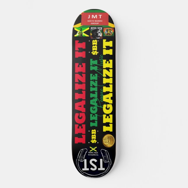 LEGALIZE A TI JMT JAMAICA 8, 1/4", skateboard Deck (Frente)