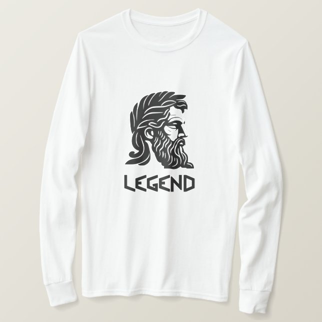 Legenda | Camisa de manga longa de Deus Grego (Frente do Design)