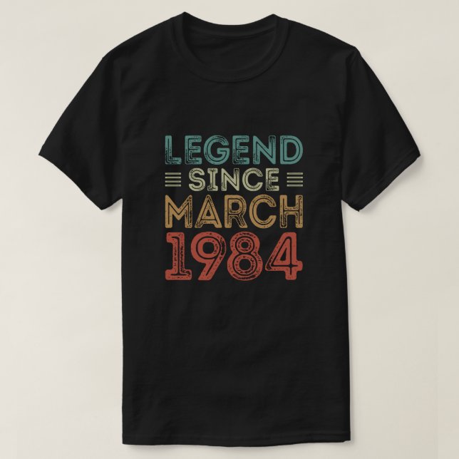 Legenda desde março de 1984, camisetas de aniversá (Frente do Design)