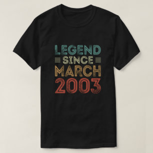 Legenda desde março de 2003, camisetas de aniversá