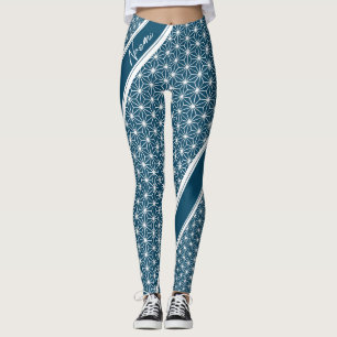 Legging 麻 の 葉 ASANOHA   Padrão KIMONO tradicional japonês