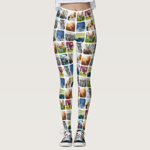 Legging 10 Quadros Brancos Arredondados com Modelo de Grad