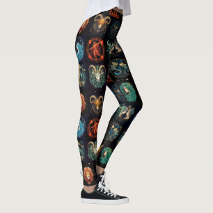 Legging 12 Sinais de alta qualidade personalizada de preto