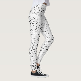 Legging 16. Agulha de tinta preta e branca