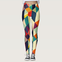 Legging 3D Padrão Geométrico RETRO Colorido