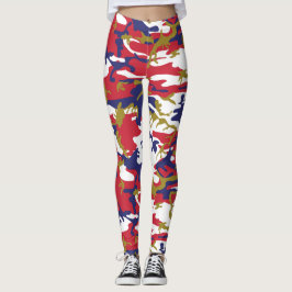 Legging 4 de Julho, Dia da Independência, Camuflagem Doura