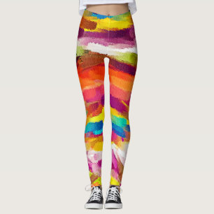 Legging #4 de pintura abstrato colorido