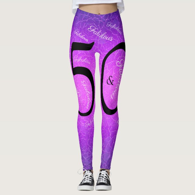 Legging 50 E Fabuloso Metálico Roxo De Nascimento (Frente)