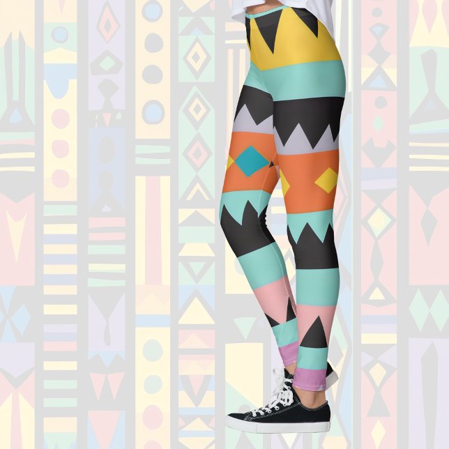 Legging 5b listras e triângulos coloridos (Criador carregado)