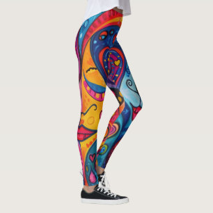Legging 70s 60s Psicodélico Retro Hipster